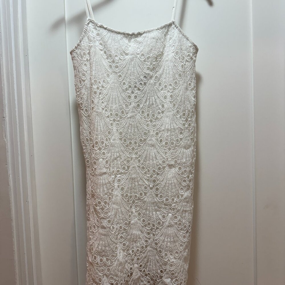 ZARA UK White Crochet Lace Slip Dress - Size S - NWOT